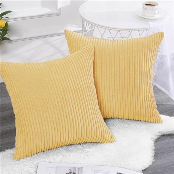 4Pcs Throw Pillow Covers 18x18Corduroy Cushion Case Decorative Square Pillowcase - Picture 5 of 7